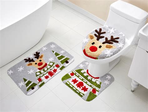 Cervantez 100% Cotton Bath <b>Rug</b> with Non-Slip Backing. . Holiday bathroom rug sets